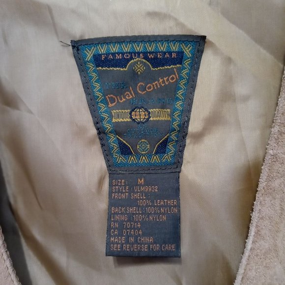 Dual Control M Suede Vest Brown Leather Vintage 1980s - Picture 3 of 4